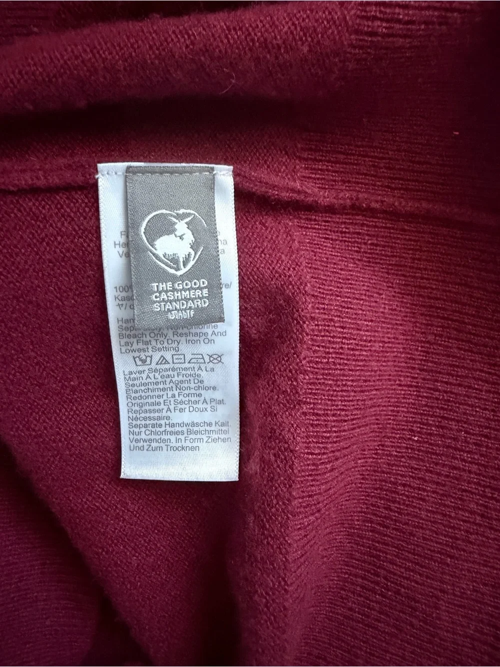J.Crew 100% Cashmere Crewneck Sweater Burgundy Wine Classic Fit Medium-Repair